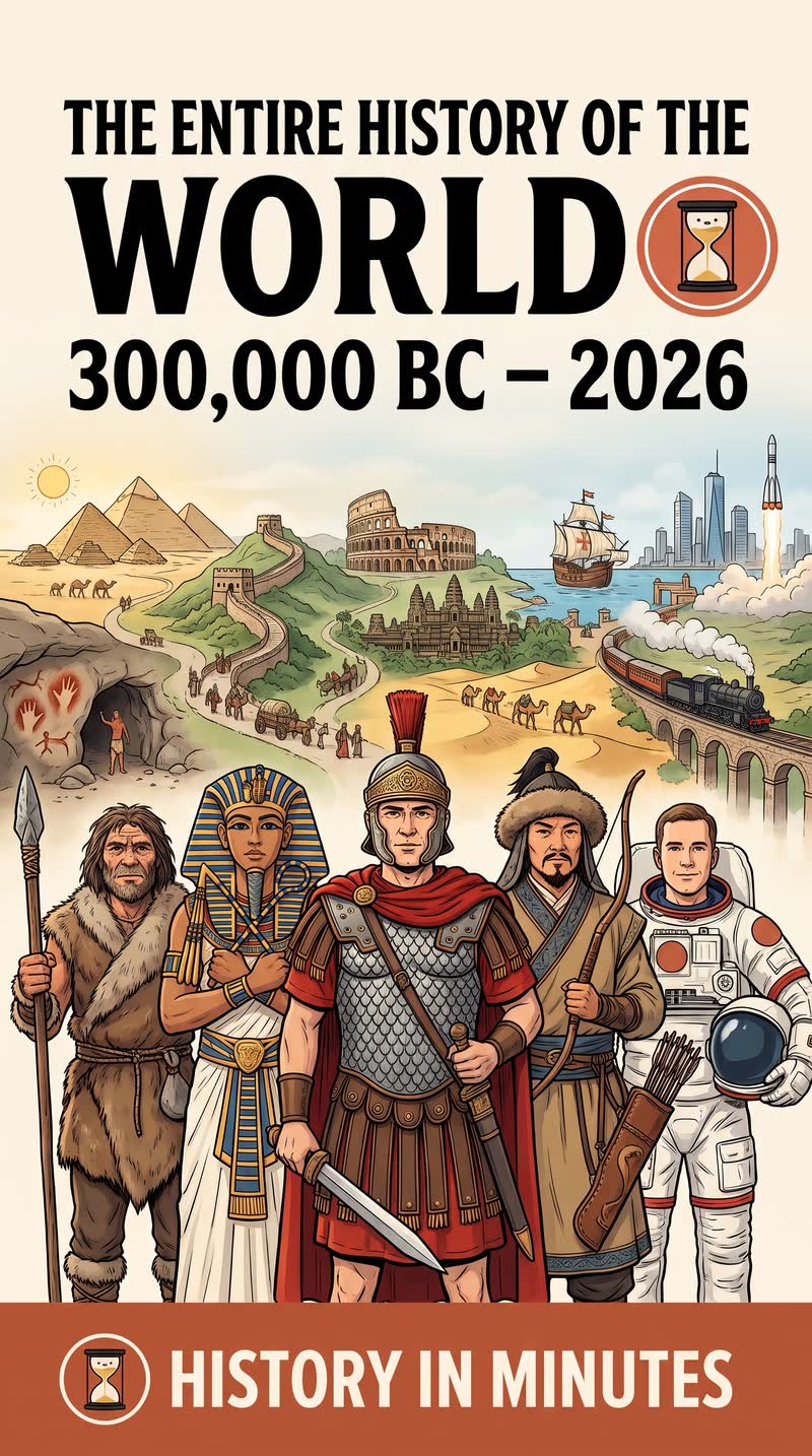 Cover of The Entire History of the World, 300,000 BC – 2026, by History in Minutes